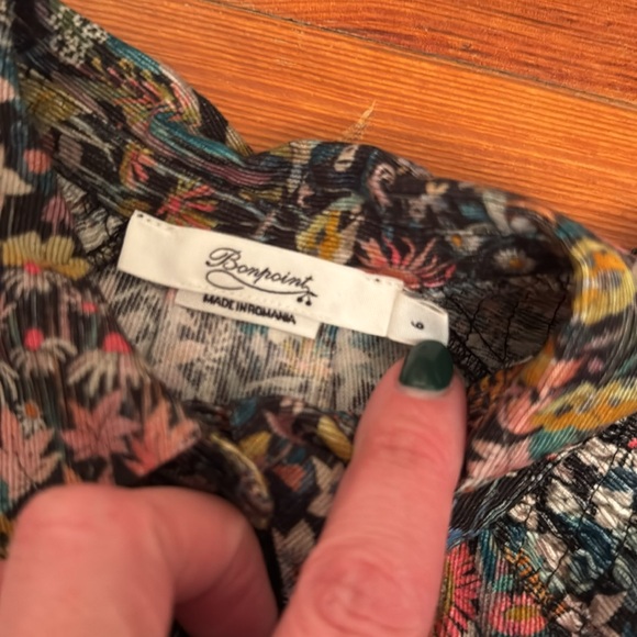 Bonpoint corduroy button down dress with ruffle detail - size 6 - Picture 4 of 4